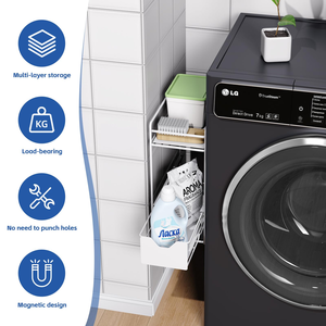 OEM Factory Wall Mounted Hanging With Pull Out Drawer White Magnetic <b>Spice</b> <b>Jar</b> Rack Organizer Kitchen for Refrigerator Fridge - Product Image 4