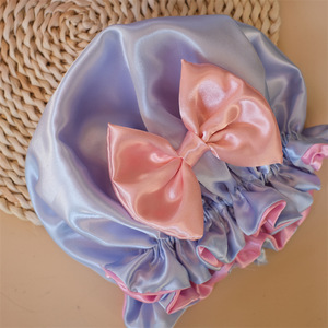 Gorro <span class=keywords><strong>de</strong></span> Dormir Suave <span class=keywords><strong>para</strong></span> Bebés Niñas, Gorro <span class=keywords><strong>de</strong></span> Satén Reversible <span class=keywords><strong>de</strong></span> Doble Capa, Lindo Gorro <span class=keywords><strong>de</strong></span> Dormir <span class=keywords><strong>para</strong></span> Niños con Lazo, Venta al Por Mayor - Product Image 6