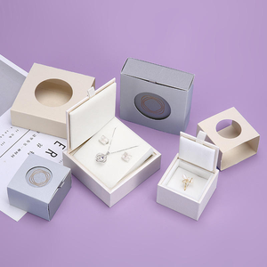 Customized Embossed Eco-Friendly Rigid Paper Jewelry Packaging <b>Boxes</b> for Rings <b>Earrings</b> Necklaces Bracelets with Custom Logo - Product Image 1