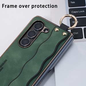 Fashion PU Leather Phone Case for Samsung Fold 8 3 4 5 6 7 W26 With Wristband Stand Front Screen <b>Protector</b> Shockproof Back <b>Cover</b> - Product Image 2