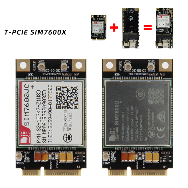 LILYGO T-PCIE Development Board with SIM7600 4G ESP32-WROVER-E WIFI Module for Wireless & RF Applications