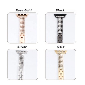 Para <span class=keywords><strong>Applewatch</strong></span> Band 38mm 40mm 41mm 42mm 44mm 45mm tamaño Rhinestone Metal joyería pulsera Correa con Bling Diamond Band - Product Image 2