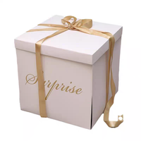 Boîte cadeau personnalisée grande taille pour surprise avec couvercle, idéale pour baby shower, anniversaire, Noël, Saint-Valentin, fiançailles