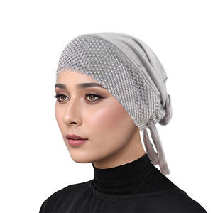 Nouveau <span class=keywords><strong>hijab</strong></span> musulman turban foulard pour femmes, couture, cordon de serrage, bonnet diamant, foulard de tête, couvre-chef, <span class=keywords><strong>hijab</strong></span> extensible - Product Image 4