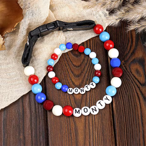 Collier pour chien personnalisé <span class=keywords><strong>pas</strong></span> <span class=keywords><strong>cher</strong></span>, fait main, en perles, avec boucle, pour le bricolage - Product Image 1