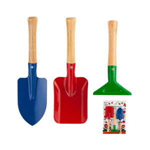 ชุดเครื่องมือทำสวน คราดโลหะและไม้ พลั่วปลายแหลม พลั่วแบน สีสันสดใส - Product Image 3