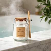 Glass Jar Bath Salt Storage Container with Spoon for Kitchen Use-Coffee Tea Salt Organizer
