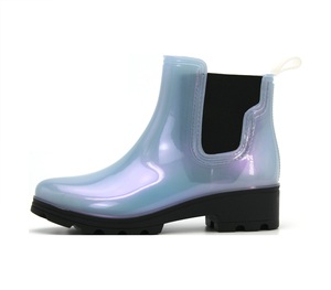 YL120 <span class=keywords><strong>Stivali</strong></span> Chelsea Impermeabili in PVC <span class=keywords><strong>Blu</strong></span> per <span class=keywords><strong>Donna</strong></span>, Scarpe da Pioggia Personalizzate alla Moda per Esterni - Product Image 2