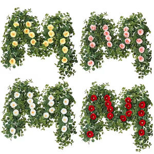 ขายตรงจากโรงงาน ชุดตกแต่งผนังดอกไม้ ลายดอกคามิลเลีย ใบไม้ประดับโต๊ะอาหาร ดอกไม้ประดิษฐ์แบบเถาวัลย์ - Product Image 2