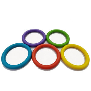 Ensemble de 5 anneaux d'agilité en ABS pour enfants, pour l'entraînement au <span class=keywords><strong>football</strong></span>, jouet d'exercice de coordination et de vitesse des jambes, portable et durable - Product Image 1