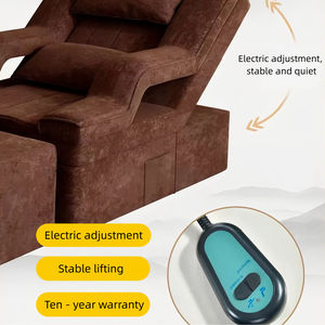 Moderne, Komfortable PVC-<span class=keywords><strong>Massage</strong></span>- und Spa-Liege mit Elektrischer Kopfstütze und Holzrahmen für Nagelkunst, Wimpernverlängerung, Fußtherapie und Gesichtsbehandlungen - Product Image 4