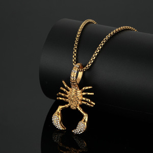 Hip Hop Punk 18K chapado en oro no se deslustra Zirconia cúbica no se deslustra impermeable colgantes de joyería de acero inoxidable para hombre - Product Image 2