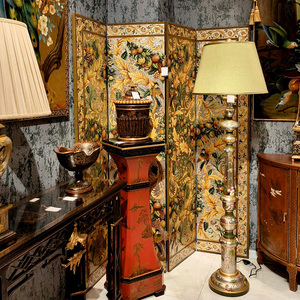 Yips LD-2501-2344 loạt Châu Âu gấp màn hình gỗ vẽ tay hoa văn lá bạc nền sinh nhật giữa thế kỷ - Product Image 4