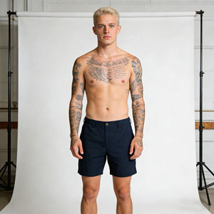 กางเกงขาสั้นคาร์โก้แบบสวมใส่สบาย ยืดหยุ่นได้ กางเกงออกกำลังกายผู้ชาย มีกระเป๋าซิป แห้งเร็ว ระบายอากาศได้ดี เหมาะสำหรับการฝึกซ้อม กางเกงชายหาด - Product Image 4