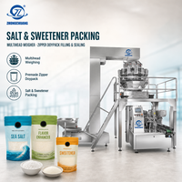 Équipement de conditionnement et de scellage pour sachets préformés à fermeture éclair Doypack avec peseuse multi-têtes pour assaisonnement et édulcorant au sel