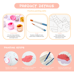 Chenistory bức tranh mới bằng số nghệ thuật Tự làm Màu bức tranh với số Bộ dụng cụ cho trẻ em trẻ em 20x20 Bộ tự làm - Product Image 4