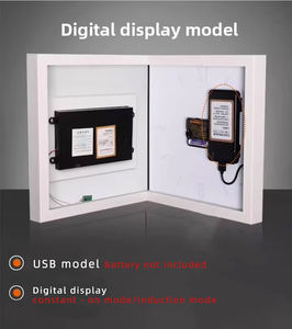 <span class=keywords><strong>Horloge</strong></span> <span class=keywords><strong>murale</strong></span> moderne en acrylique blanc ivoire double face Aiguille silencieuse Affichage électronique Architectural Light Shadow Art <span class=keywords><strong>Horloge</strong></span> <span class=keywords><strong>murale</strong></span> - Product Image 5