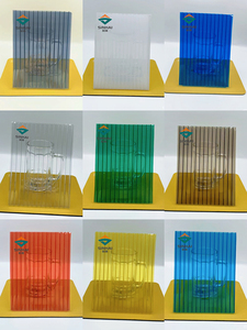 Hoja de techo doblada de <span class=keywords><strong>policarbonato</strong></span> hueco de pared doble transparente para techo deslizante de pérgola - Product Image 2