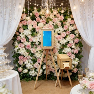 Cabina de Fotos con Pantalla Táctil de 18.5 Pulgadas, Estilo Vintage de Madera, Kiosco para iPad, Esencial para Bodas y Fiestas - Product Image 3