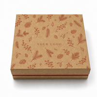 Boîte en papier kraft à motif personnalisé, couvercle rabattable, imprimé botanique de baies, carton mat de haute qualité, carton cadeau pour les cadeaux de fête