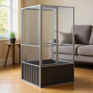 Gabbia per Uccelli in Acciaio Zincato Antracite 43.7x42.1x83.3, Modello Rettangolare Moderno Durevole per Interni D0100HPDUSA - Product Image 2