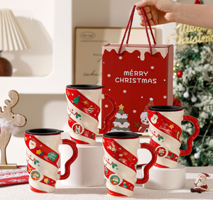 Nueva Taza de Cerámica Navideña 2026, Linda Taza de Café con Diseño Creativo de Santa Claus y Tapa, Venta al por Mayor para las Fiestas - Product Image 3