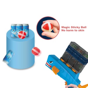 Teka-teki Dalam Ruangan Anak-anak Luar Ruangan Bola Lengket Sasaran Tembak Pot Bir 2 In 1 Senjata Mainan Hiu Kartun - Product Image 2
