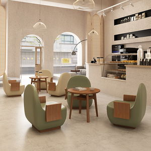 Conjunto de Muebles Modernos para Cafetería y Restaurante, Silla de Salón y Mesa Redonda Pequeña para Cafetería, Hotel, Vestíbulo, Interior Comercial - Product Image 4