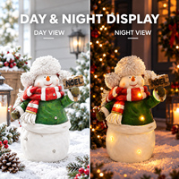 Figurine de bonhomme de neige lumineuse de Noël avec inscription NOEL et canne en forme de sucette, décoration de table de Noël, ornement pour fête d'hiver à la maison