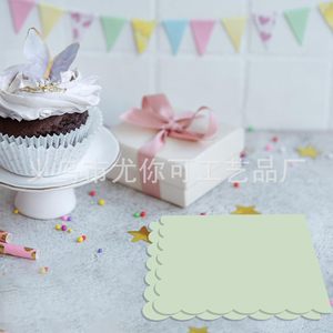 Sage Green <b>Square</b> Napkins Lace <b>Edge</b> 20Pcs Birthday Party Tableware Decorations - Product Image 3