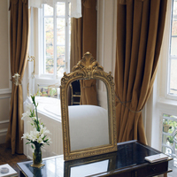 Miroir de table vintage en résine dorée de style rétro européen, miroir arqué, cadeau, miroir de princesse, usage quotidien