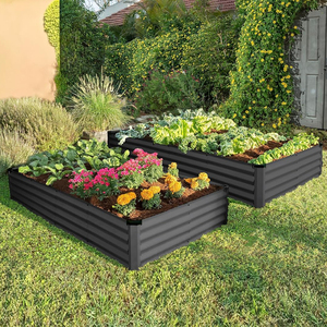 Bac à légumes surélevé carré en acier galvanisé pour jardinage, légumes et fleurs - Product Image 2