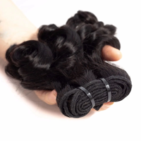 LONGFOR 100% Cheveux brésiliens bruts non traités 8A Fumi Curly 100% paquets de cheveux humains 10 "-22" doux et lisses pour les femmes