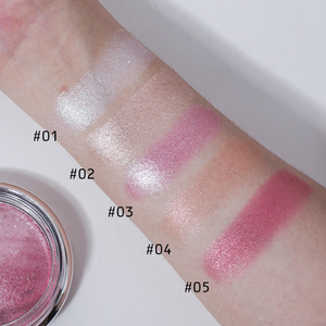 5 Couleurs Fard à joues végétalien sans cruauté animale, Maquillage visage scintillant personnalisé, Maquillage marque privée, Enlumineur crème texture purée de pommes de terre - Product Image 3