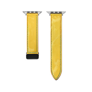 YUNSEหรูหราของแท้หนังแม่เหล็กหัวเข็มขัดiWatch Band Vintage Watchbandสําหรับสมาร์ทSeries 6 <span class=keywords><strong>7</strong></span> 8 SE Ultraสายนาฬิกา - Product Image 5