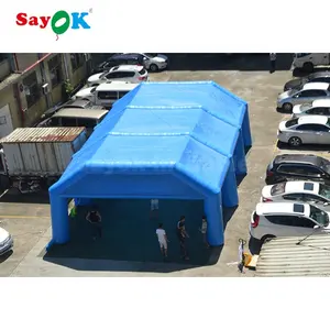 户外巨型气密蓝色发光二极管婚礼活动充气帐篷派对贸易展野营帐篷出售