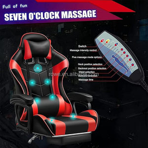 Tùy chỉnh LED-Lit Ergonomic <span class=keywords><strong>Pro</strong></span> chơi game ghế với massage & footrest da tổng hợp máy tính Gamer ghế được xây dựng trong loa - Product Image 4