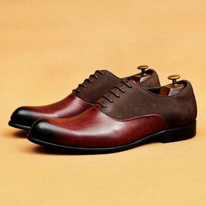 Chaussures habillées rétro vintage pour hommes, style Derby Oxford britannique, en cuir véritable, légères, respirantes, résistantes à l'abrasion - Product Image 6