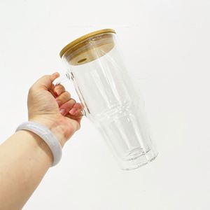 Gobelet en verre à double paroi pré-percé 32oz 40oz, style boule à neige - Product Image 2
