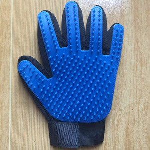 Gants de toilettage pour animaux Wang Xuan, bleus, 23,2 cm x 17,2 cm, 259 picots, pour massage et bain, pour l'élimination des poils de chien et de chat - Product Image 1