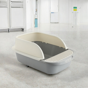<span class=keywords><strong>Bac</strong></span> à litière semi-fermé anti-éclaboussures carré 100L en <span class=keywords><strong>plastique</strong></span> écologique pour chats, facile à nettoyer, accessoire pour litière de chaton - Product Image 3