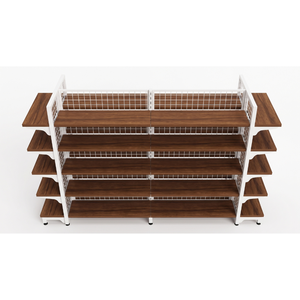 Metal Frame Knock-down <b>Heavy</b> <b>Duty</b> Double-sided Freestanding Adjustable Cold-rolled Steel & Wood Wooden Tiers Rack From Vietnam - Product Image 5