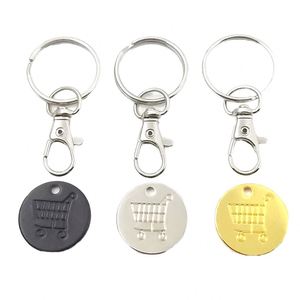 Custom Euro Trolley Coin <b>Keyring</b> Supermarket Shopping Cart Token Keyholder Promotional <b>Cute</b> Metal Iron Stamped Assorted Colors - Product Image 2