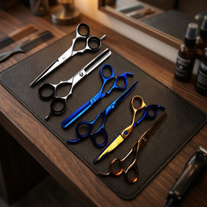 Premium Barber Stainless Steel Right-Handed Hair Scissors Kit 26 Teeth Medium <b>Handle</b> Professional Salon <b>Shears</b> Set for Precision - Product Image 5