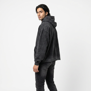 Blouson d'hiver coupé-cousu 400 g/m² épais et lourd, effet vieilli, avec fermeture éclair, broderie vintage, patch, respirant, séchage rapide, 100 % coton pour homme - Product Image 1