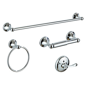 Ensemble d'accessoires de salle de bain Saint Ruijia en acier inoxydable, 4 pièces, chromé, porte-serviettes, porte-papier toilette, accessoires de salle de bain - Product Image 5