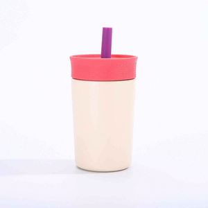 Green Plastic Tumbler With Blue Lid And <b>Straw</b> Spill Proof For Children Modern Design - Product Image 3