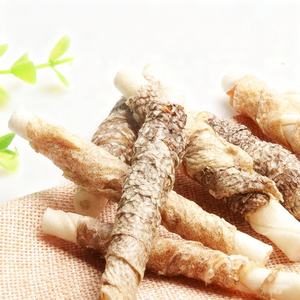 OEM hizmeti evcil hayvan ödül maması toplu balık cilt köpek maması köpek çiğnemek davranır balık cilt Wrap ağartılmış Rawhide sopa köpek besleme - Product Image 3