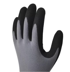 加密技术高柔性灰色尼龙材料丁腈哑光涂层手掌强力抓地力安全耐磨手套 - Product Image 2