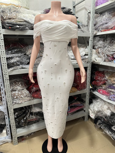 2025 estate nuova moda <span class=keywords><strong>blu</strong></span> fasciante elegante abito lungo Sexy con scollo a V - Product Image 4